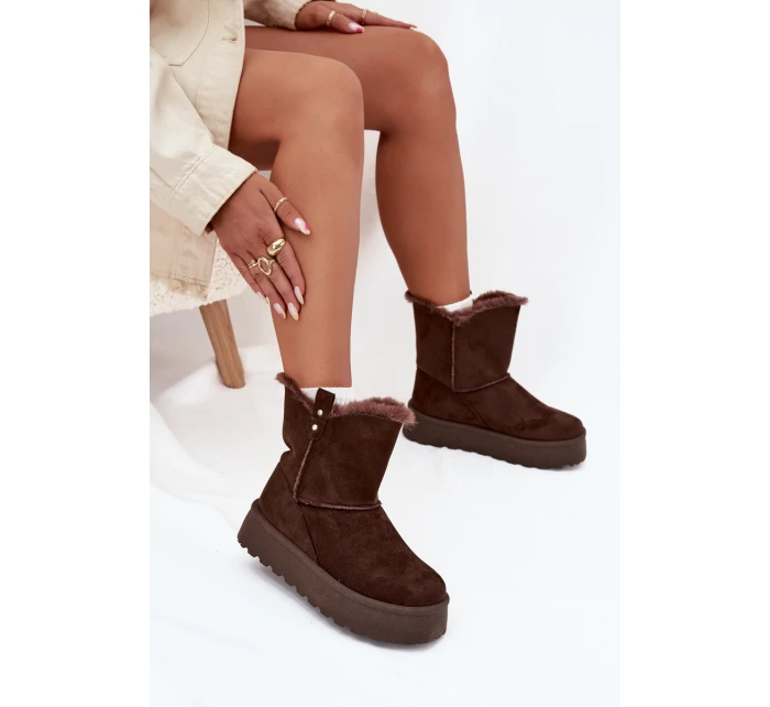 Dámské Sněhule Na Platformě S Kožíškem Čokoládové model 21706838 - Boto Dámské Sněhule Na Platformě S Kožíškem Čokoládové model 21706838 - Boto