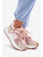 Tenisky na platformě z přírodního semiše model 22095134 růžové - Goe