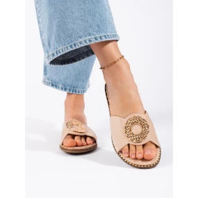 Módní nazouváky dámské hnědé bez podpatku Módní nazouváky dámské hnědé bez podpatku