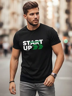 Tshirt męski z nadrukiem czarny model 22185610 - FashionStreet