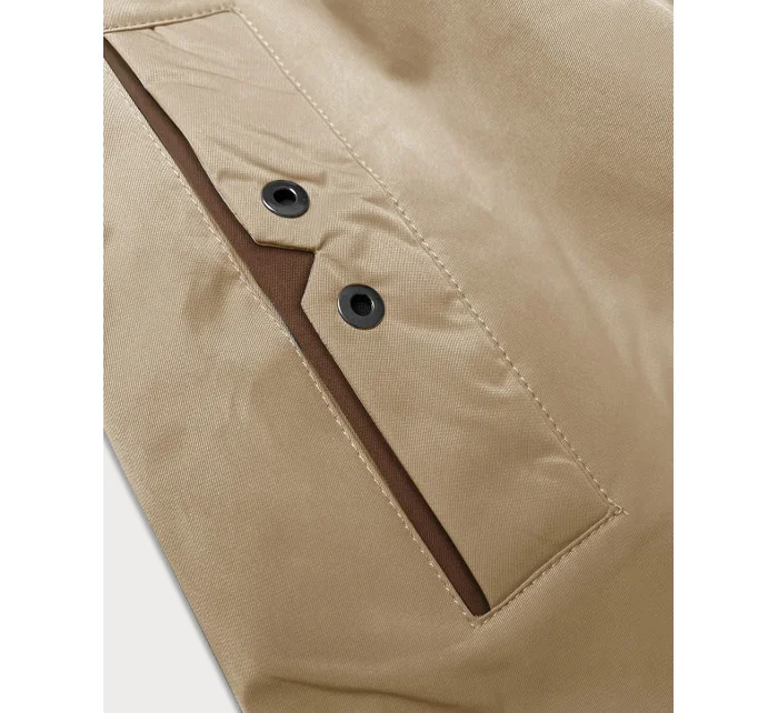 Tmavě béžová dámská bunda s kapucí model 20927405 - LHD