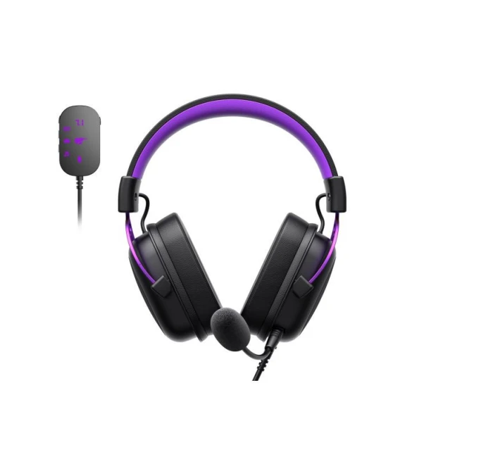 Herní sluchátka Havit H2002+U (černo-fialová)