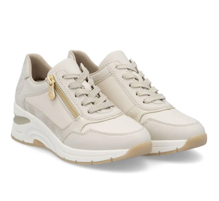 Dámské kožené tenisky na platformě béžové Rieker N9301-60 Dámské kožené tenisky na platformě béžové Rieker N9301-60