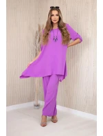 Sada halenky + kalhot s přívěskem fialka Sada halenky + kalhot s přívěskem fialka