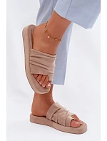 Dámské pantofle s řasením Béžové Gelmira