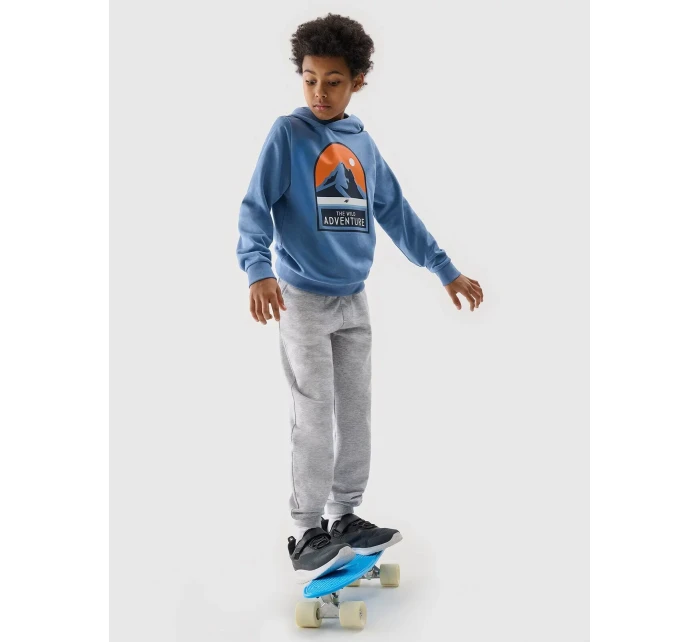 Chlapecká mikina s kapucí 4F - modrá Chlapecká mikina s kapucí 4F - modrá