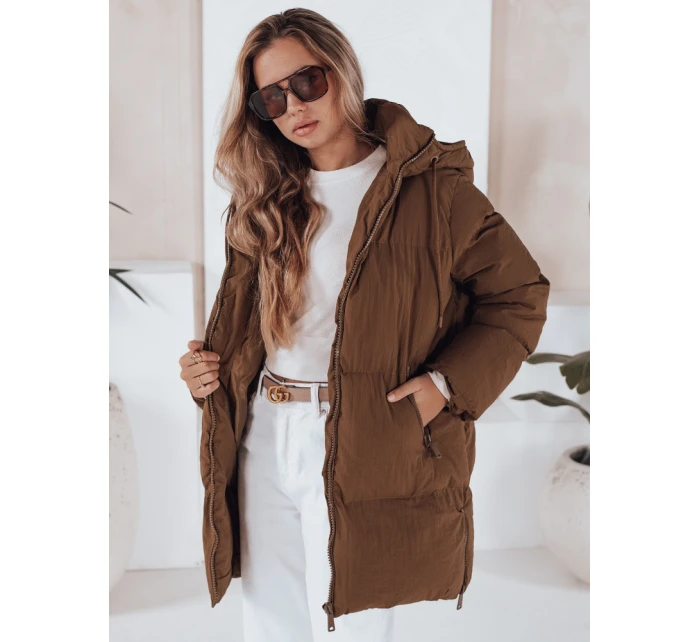 Dámská prošívaná bunda LETLIS camel FashionStreet TY3245 Dámská prošívaná bunda LETLIS camel FashionStreet TY3245