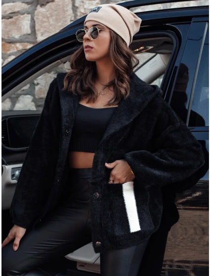 Dámská bunda z alpaky s kapucí černá Dstreet model 21980939 - FashionStreet