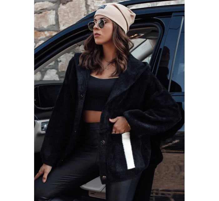 Dámská bunda z alpaky s kapucí černá Dstreet model 21980939 - FashionStreet