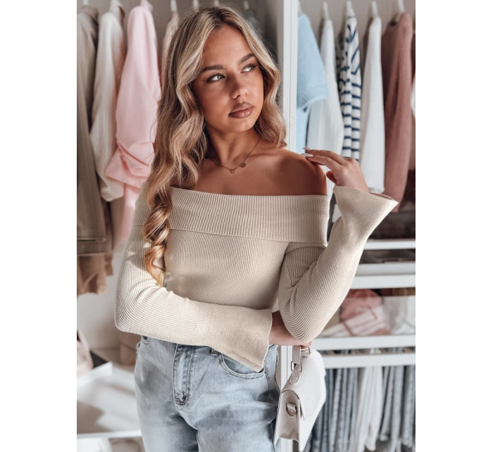 Dámská halenka s odhalenými rameny SHOWIT béžová FashionStreet MY2428