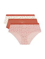 Dámské bavlněné kalhotky 3 ks DIM LES POCKETS COTTON BOXER 3x - DIM - smetanová