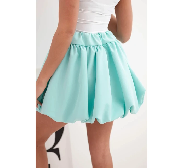 Dámská viskózová sukně balónová s gumou v pase mátová