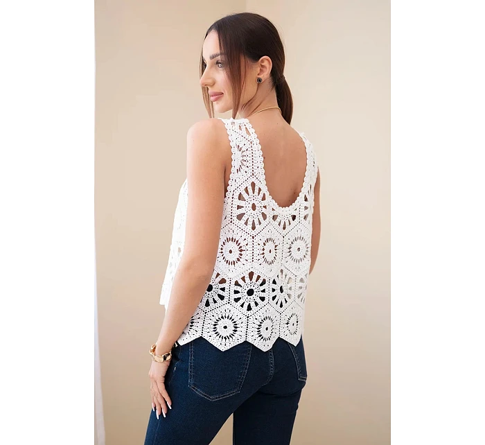 Dámská viskózová halenka bez rukávů s výstřihem do V džínová