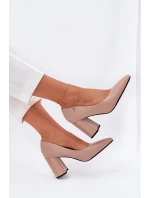 Elegantní Lodičky Na Podpatku model 21690118 Béžové - VINCEZA