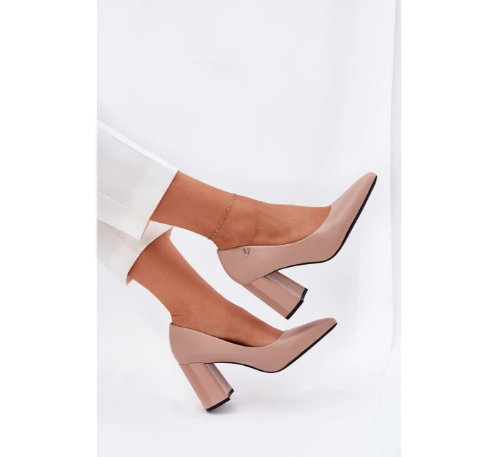 Elegantní Lodičky Na Podpatku model 21690118 Béžové - VINCEZA