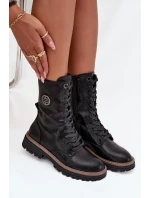 Dámské workery s ozdobným detailem zateplené černé model 21712837 - Boto