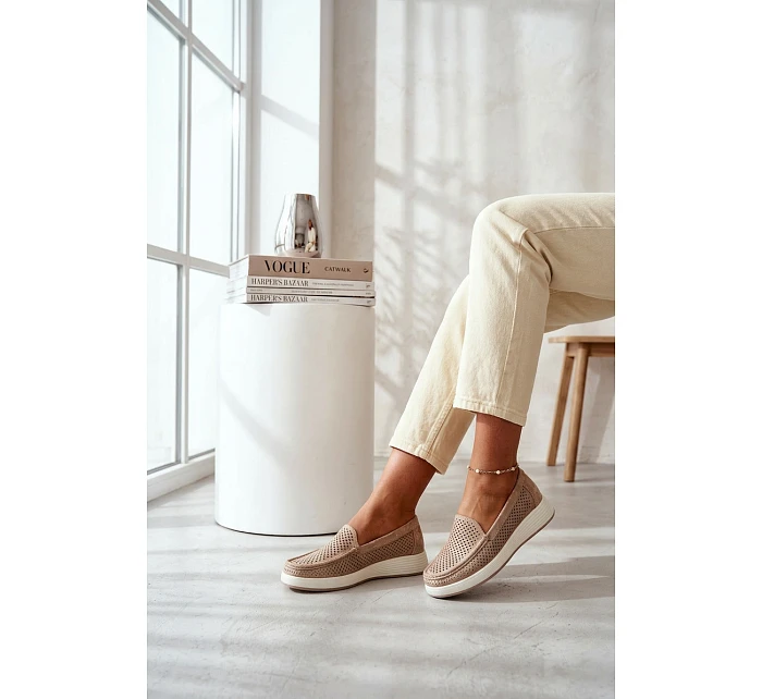 Dámské krajkové mokasíny Sergio Leone MK097H zlaté