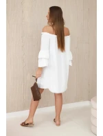 Španělské šaty s volánky 8002 ecru - Kesi