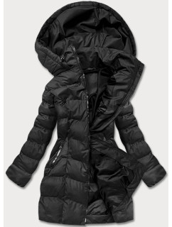 Černá dámská zimní bunda s kapucí (5M750-392)