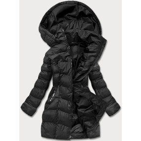 Černá dámská zimní bunda s kapucí (5M750-392)