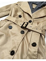 Klasický trenčkot s odnímatelnou kapucí Goodlookin tmavě béžový (T2-2252#-5)