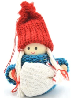 DEKORATIVNÍ PANENKA S TAŠKOU MODRÁ DÍVKA 7,5 CM