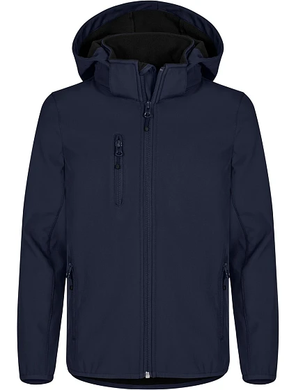Clique Classic Softshell Jkt Jr Dětská 3-vrstvá softshellová bunda s kapucí 67.0909 dark navy Clique Classic Softshell Jkt Jr Dětská 3-vrstvá softshellová bunda s kapucí 67.0909 dark navy