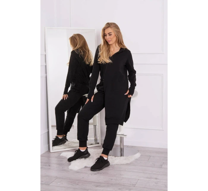 Souprava mikiny s delší stranou černá
