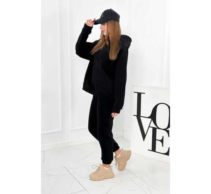 Izolovaná bavlněná souprava, mikina + kalhotami Brooklyn černý