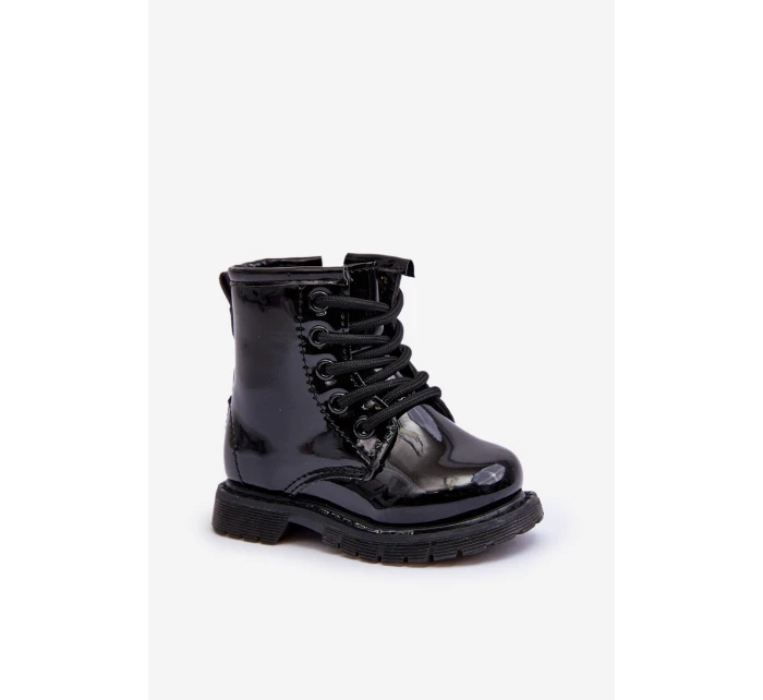 Dětské Boty Lakovane Se Zipem Černá Tibbie Dětské Boty Lakovane Se Zipem Černá Tibbie