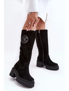 Dámské semišové kotníkové boty černé Lewski model 21636613 - Boto