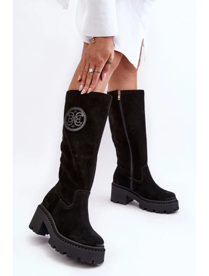 Dámské semišové kotníkové boty černé Lewski model 21636613 - Boto