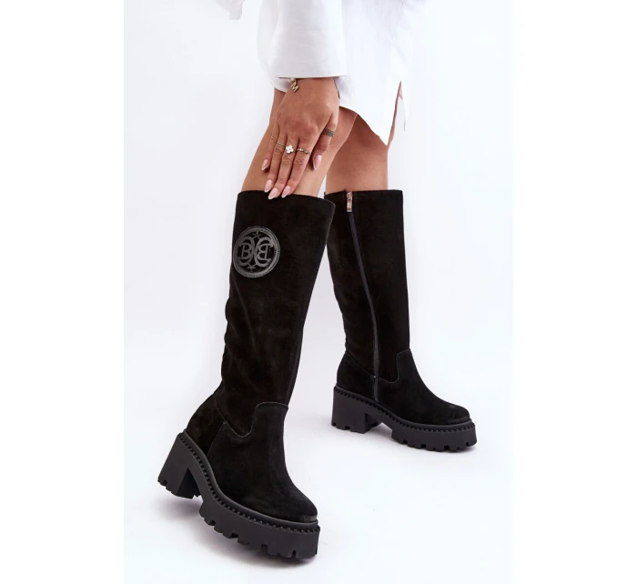 Dámské semišové kotníkové boty černé Lewski model 21636613 - Boto