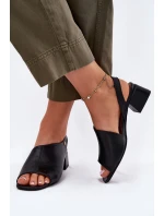 Kožené Dámské Sandály Na Klínku Maciejka 06975-01 Černé