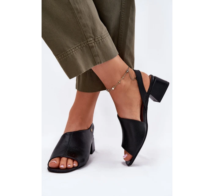 Kožené Dámské Sandály Na Klínku Maciejka 06975-01 Černé