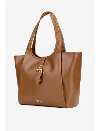 Kabelka s přezkou světle hnědá model 21711823 - NOBO Kabelka s přezkou světle hnědá model 21711823 - NOBO