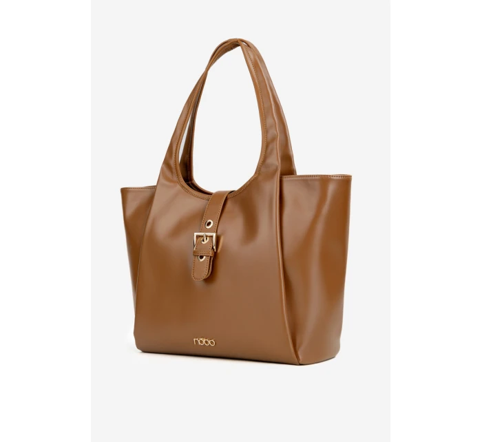 Kabelka s přezkou světle hnědá model 21711823 - NOBO Kabelka s přezkou světle hnědá model 21711823 - NOBO