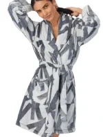 Dámský župan YI2222688F 031 šedý - DKNY