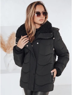 Dámská prošívaná zimní bunda s kapucí černá model 21990453 - Dstreet
