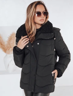 Dámská prošívaná zimní bunda s kapucí černá model 21990453 - Dstreet