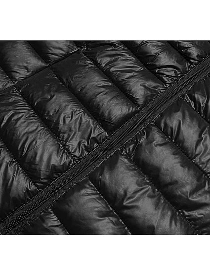 Lehká černá prošívaná dámská bunda model 17987614 - J.STYLE Lehká černá prošívaná dámská bunda model 17987614 - J.STYLE