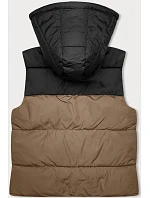 Dámská krátká vesta s kapucí j.style tmavě béžovo-černá (16M9112-84) Dámská krátká vesta s kapucí j.style tmavě béžovo-černá (16M9112-84)