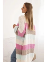 Dámský kardigan s vlnou v  ecru model 21264658 - K-Fashion