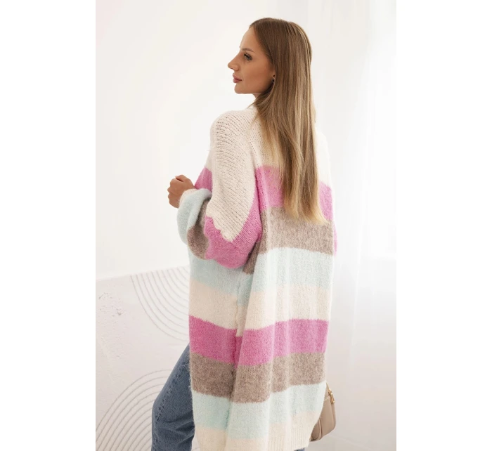 Dámský kardigan s vlnou v  ecru model 21264658 - K-Fashion