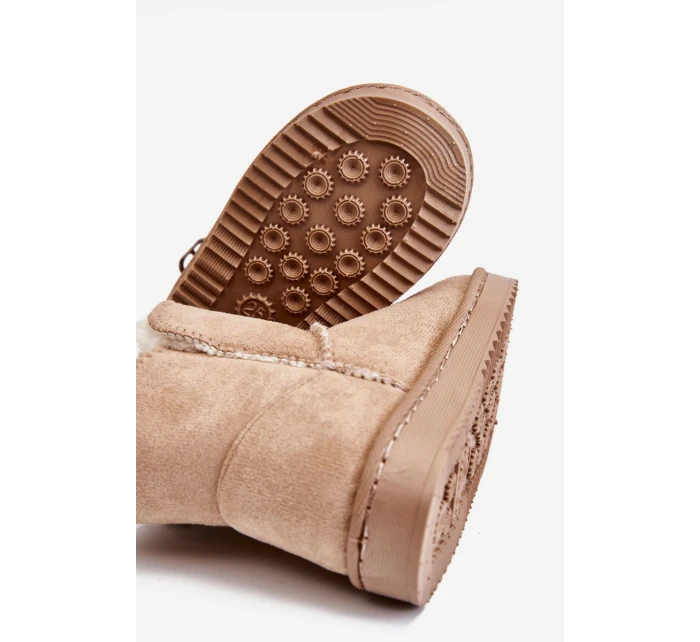 Dětské nazouvací zateplené sněhule Béžove model 21605425 - Boto