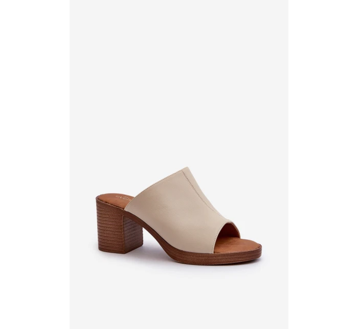 Elegantní Lehké Dámské Sandály Na Podpatku Béžové model 21657982 - EVENTO