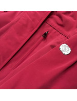 Červená dámská bunda parka s kožešinovou podšívkou (M-21207)