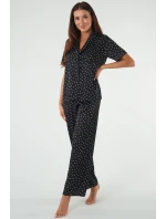 Italská móda Ria crêpe long barva:print/black