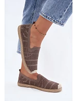 Dámské Otevřené Espadrilky Textilní Khaki Candessa