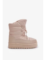 Sněhule na platformě na zip Big Star OO274885 Béžové